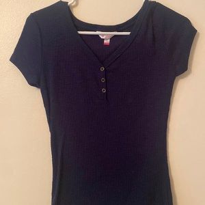 Dark navy blue button up shirt - medium